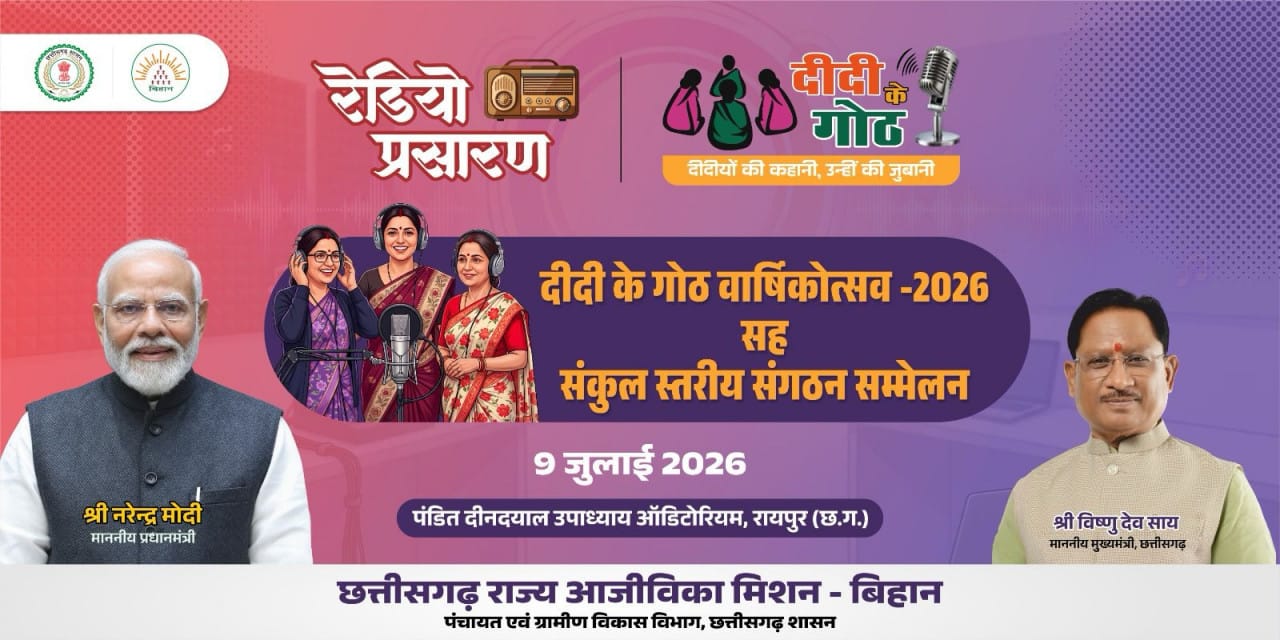 माननीय मुख्यमंत्री महोदय की गरिमामयी उपस्थिति में मनाया जाएगा “दीदी के गोठ” का वार्षिकोत्सव…